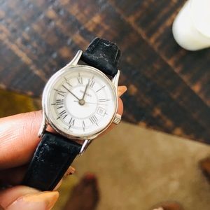 Tiffany & Co. Black Leather Watch